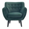 Fauteuil Groen Velours Modern Jan Verhuur